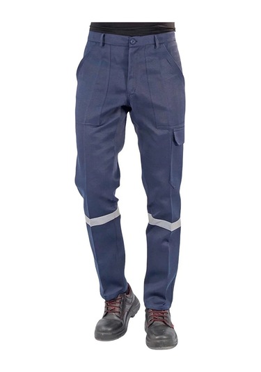 Erkek 7/7 Gabardin Kışlık Kargo Cepli İş Pantolonu Lacivert