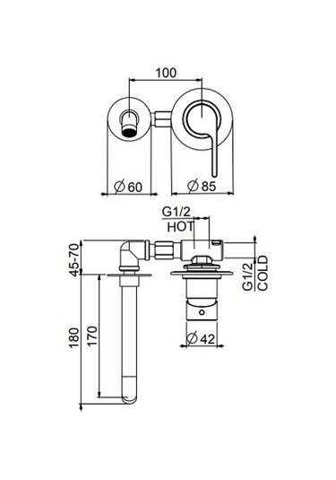 İtalyan Webert- Do Re Mi Ankastre Lavabo Bataryası Mat Siyah Dr830606560