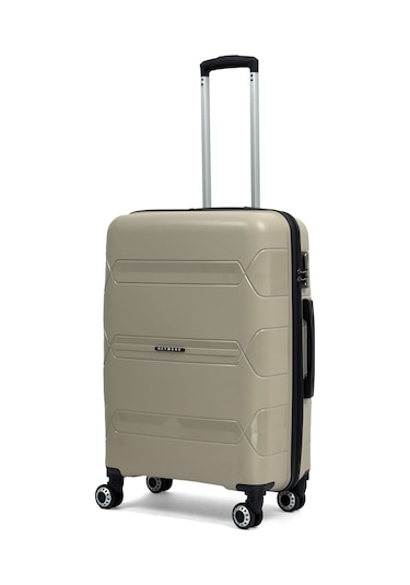 Lucas Polipropilen Kırılmaz Valiz, Orta Boy Bej