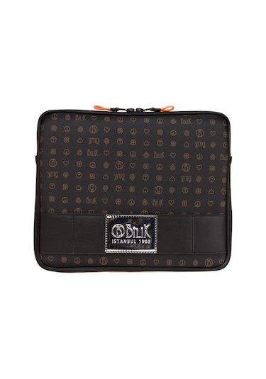 Bilik Deri Monogram Siyah Unisex Laptop & Evrak Çantası Tablet Mn Siyah