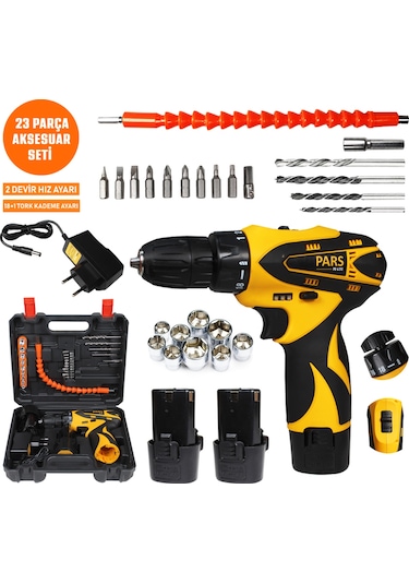 Pars PR 4310 12V 1.3Ah 2 Akülü Vidalama  + 28 Parça Aksesuar