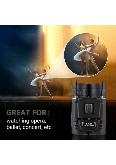 Suofeng Kompakt Katlanabilir 8x21 Mini Binokül, Hafif Ve Taşınabilir, Net Görüntü, Kuş İzleme, Seyahat, Konser İçin Yetişkin Ve Çocuklar İçin
