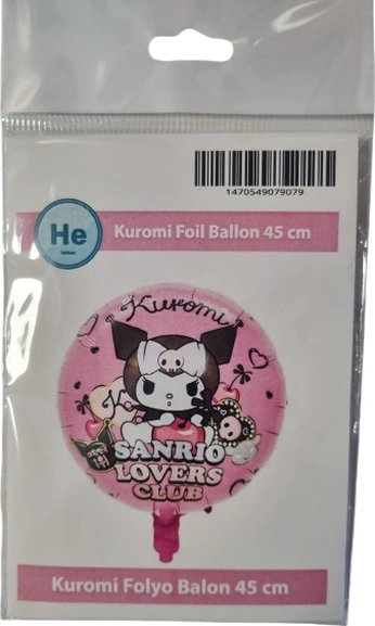 Folyo Balon Kuromi Temalı 45 Cm Pembe Kuromi Doğum Günü Folyo Balon Çok Renkli