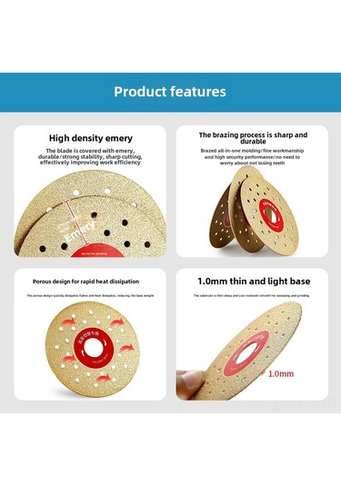 Hombey Kaya Taşı Kesme Ve Zımparalama Diski, 45 Derece Köşe Oluşturma, Kenar Düzenleme, Çatlamaz, Açı Zımpara Makinesi Uyumlu