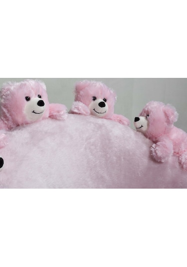 Most Teddy Kids Pembe Ayıcıklı Peluş Kumaş Döner Berjer Evinize Pembe