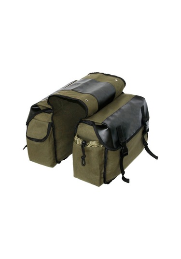 Hombey Açık Hava Çantası Motosiklet Büyük Kapasiteli Eyer Çantası Motosiklet Sürüş Seyahat Tuval Su Geçir Asker Yeşili