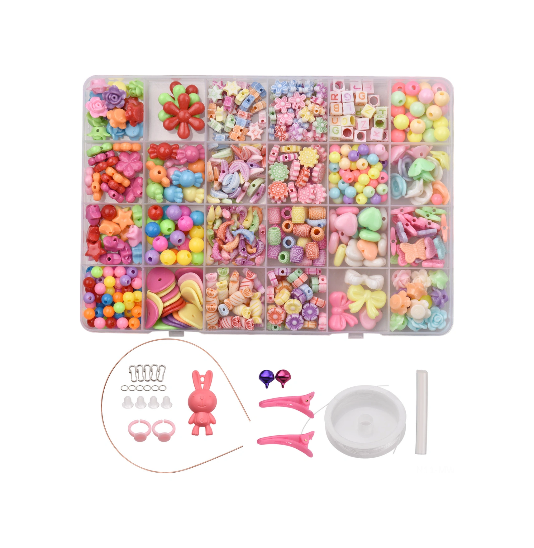 Moveevo 01 Multicolor Perforated Plastic Bead Set For Dıy Necklace And Bracelet Making Diğer