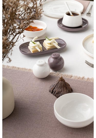 Emsan Parla 32 Parça 6 Kişilik Kahvaltı Takımı Gri Beyaz Beyaz - Gri