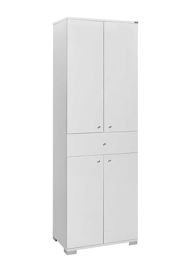 Diamond 4 Kapaklı Tek Çekmeceli Dolap-Lake Beyaz