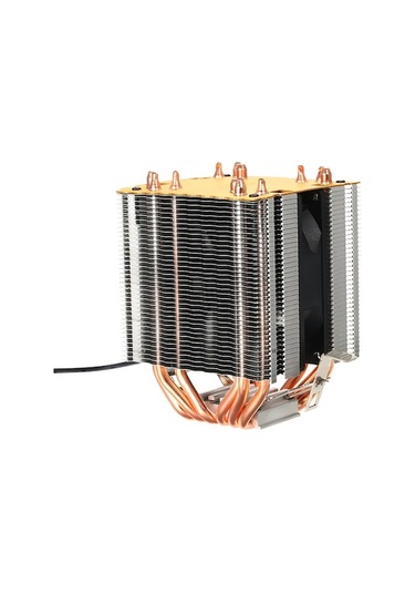 Intel Core Ve Amd Sempron İçin 6 Bakır Isı Borusu, 9cm Fanlı Sessiz Hidrolik Cpu Soğutucu - Mavi Led Işıklı