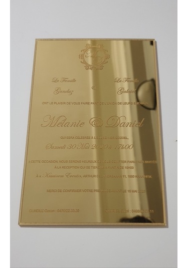 Hdrlazerdizayn Ayna Pleksi Veya Şeffaf Pleksi Dikdörtgen Şeklinde Davetiye