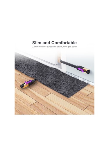 Xiyyadms Ventıon Cat7 Siyah Düz Kablolu, Ekranlı, Altın Kaplı, 10gbps Hızlı, 1.5m Uzunlukta Bilgisayar Ağ Bağlantı Kablosu