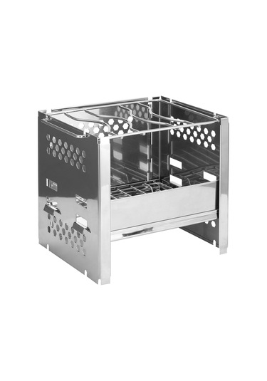 Samdoo Portatif Çelik Harçlı Çadır Ocağı - Katlanabilir Barbekü Izgarası, Çok Amaçlı Odun/kömür Isıtıcı, Piknik Ve Kamp İçin Pratik Isı Kaynağı Gümüş