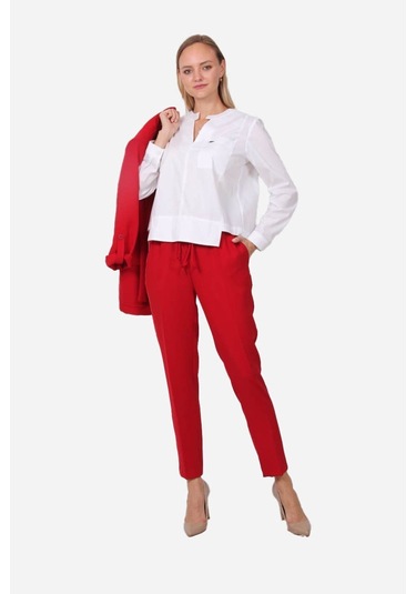 Kadın Cepli Modern Kesim Bluz Frn1104 Beyaz