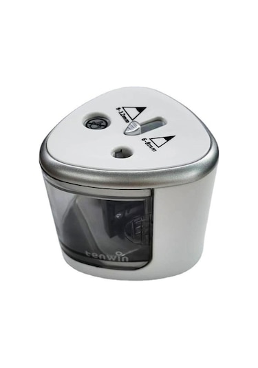 Pratik Çift Delikli Elektrikli Kalemtıraş Hem İnce Hem Kalemler İçin Kullanışlı Kırtasiye Ürünü