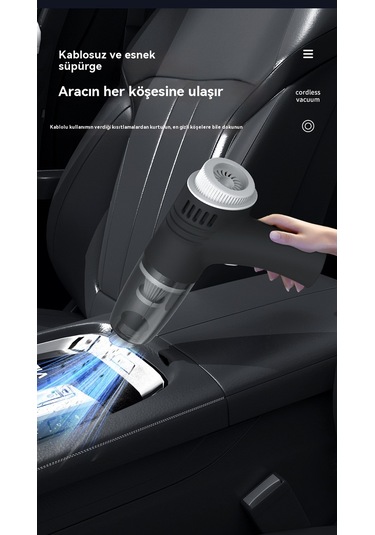 Usb Şarjlı Araç Süpürgesi, El Tipi, Taşınabilir, Küçük, Ev Ve Araba Kullanımı İçin Yüksek Güçlü Süpürge-gümüş