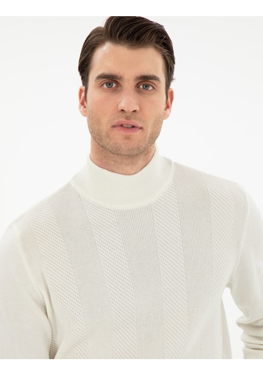 Pierre Cardin Erkek Ekru Kazak /triko 50300498-vr019 Ekru