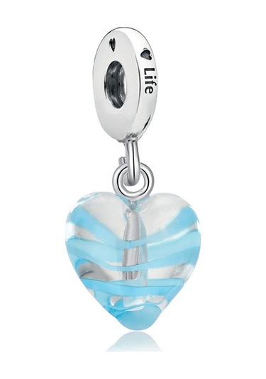 Fubena Şeffaf Mavi Kalp Sallantılı Charm