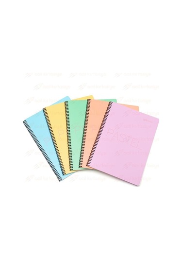Flex Spiralli Pp Kapak A4- 120 Yaprak Çizgili Defter Pastel Renkler Çok Renkli