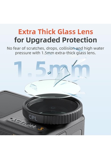 Djı Action 5 Pro / 4 / 3 İçin Amagisn Filtresi, Özellik: Nd8+16+32+cpl Siyah