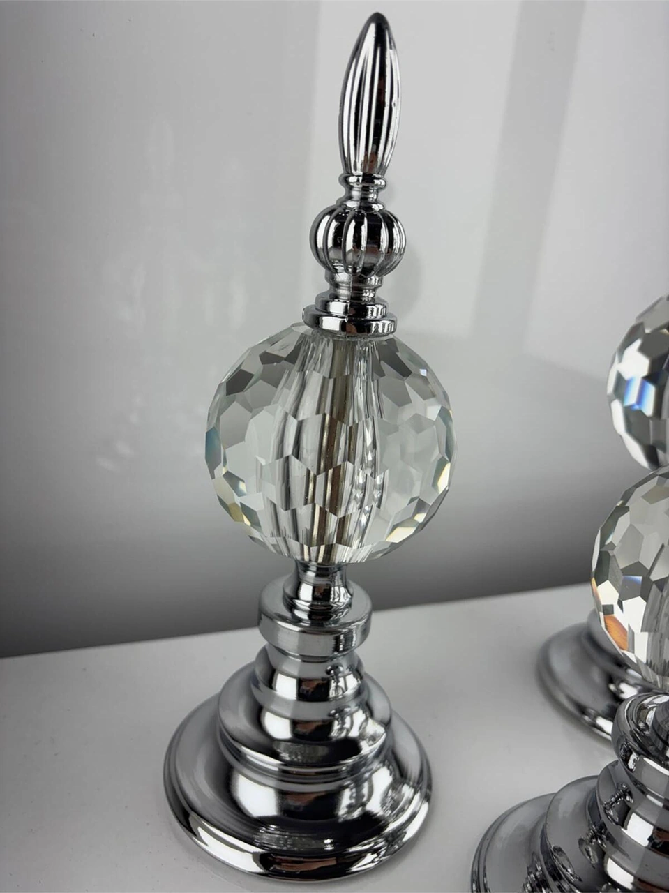 Kristal 3lü Metal Dekoratif Obje Biblo Süs Eşya Salon Aksesuar Tv Sehpa Masa Konsol Ofis Salon Dekor