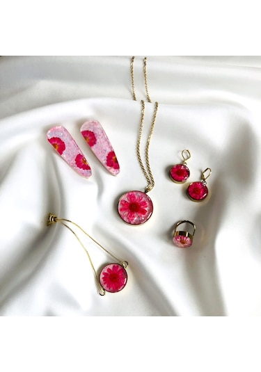 Ronik Altın Kaplama Kolye Küpe Bileklik Yüzük ve Saç Tokası Altın