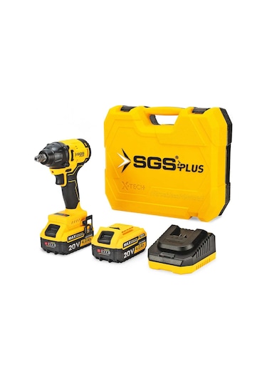 Sgs SGS5502 - 1/2 - 20 Volt 4 Amper 330 NM Çift Akülü Tork Akülü Darbeli Somun Sıkma Sökme Makine Seti