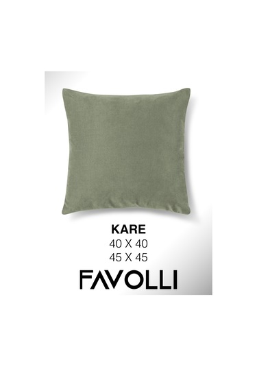 Br Favolli Kadife Dokulu Enginar Rengi Kırlent Kılıfı Dream Serisi Punch Için Uygun Gizli Fermuar Enginar Rengi