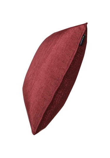 2'lı Hasır Dokulu Fitilli Çift Taraflı Kırlent Kılıfı Kırmızı-2063 - Kırmızı