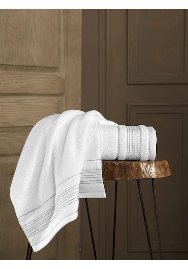Cotton Ladın Banyo Havlusu 90x150 Beyaz