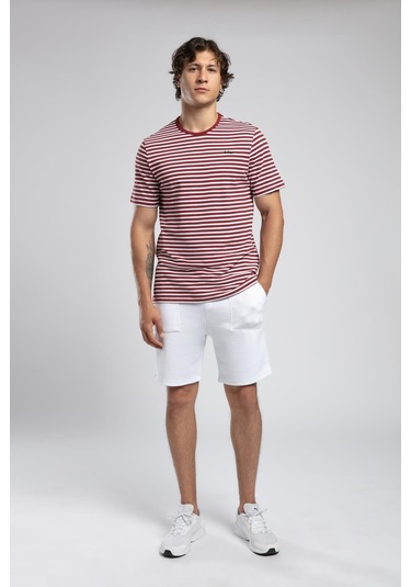 Lee Cooper Skyler Erkek %100 Pamuk O Yaka T-shirt-21634 Beyaz