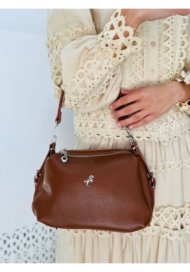 Miami Polo Clup Yumuşak Suni Deri Çapraz Askılı El Çanta Taba