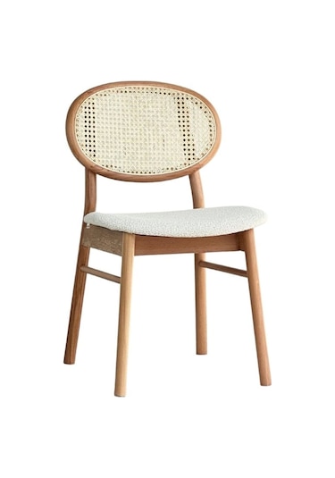 Bergama İskandinav Natural Ahşap Masa Sandalye Takımı 90x90 Natural