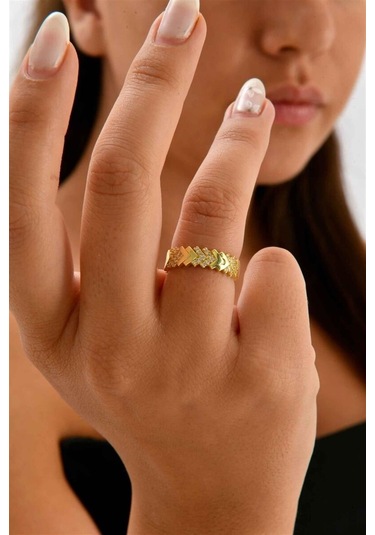 Zirkon Taşlı Balık Sırtı 925 Ayar Gümüş Yüzük-1341