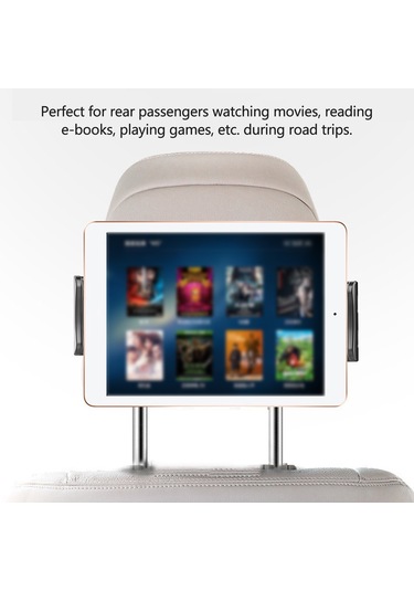 Skycity Araba Arka Kafa Destekli Telefon/tablet Tutucu 360 Döner Arka Koltuk Eğlence Aparatı Gümüş