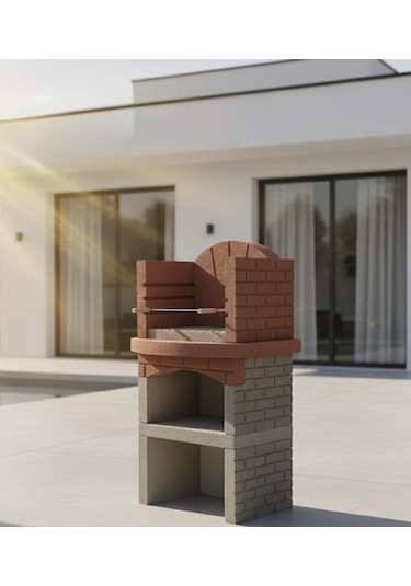 Mangal Barbekü 70 Lik Piknik Model Gri - Kırmızı