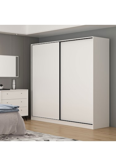 Lara Sürgülü Gardrop - Beyaz