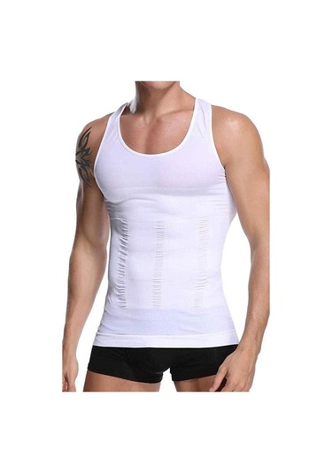 Erkek Göbek Sıkılaştırıcı Beyaz Korse Atlet Beyaz