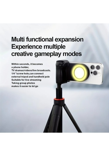 Xuweiwei Siyah Doldurucu Isik Aynali Kamera Tutacagi 360 Derece Ayarlanabilir Manyetik Telefon Standi Siyah-