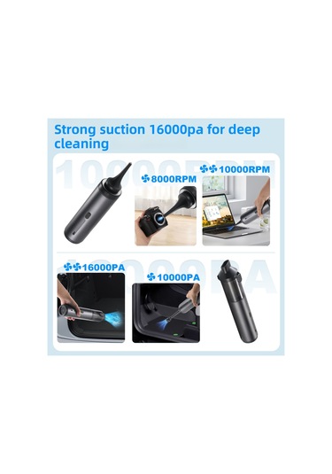 Araç İçi Küçük Yüksek Emişli Elektrikli Süpürge: Taşınabilir Şişirilebilir Çift İşlevli-sarı Siyah