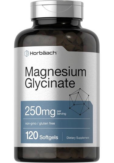 Horbäach Magnesium Glycinate 250mg 120 Softgels Aromasız