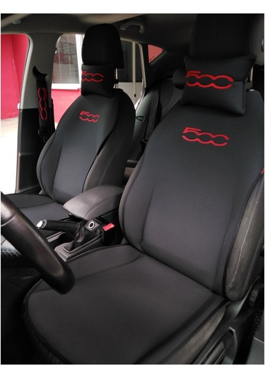 Fiat 500 Nakışlı Ön Ikili Oto Koltuk Kılıfı