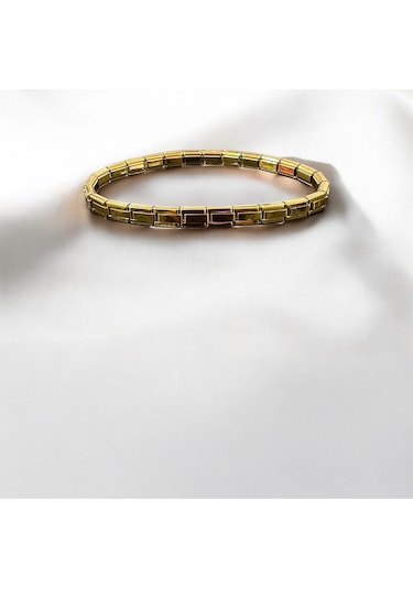 T-blk-17 Gold Paslanmaz İnce Charm Bileklik Gold