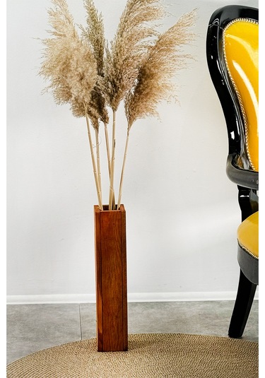 Ahşap Saksı Vazo Dekoratif Kuru Çiçek Vazo 2069