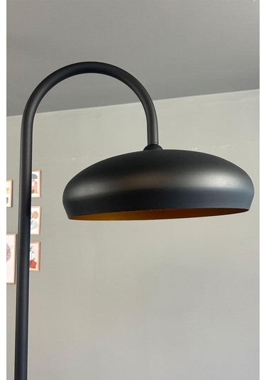 Siyah Lambader Modern Dekoratif Metal Oturma Odası Çalışma Odası Zemin Lambası 6995 Siyah