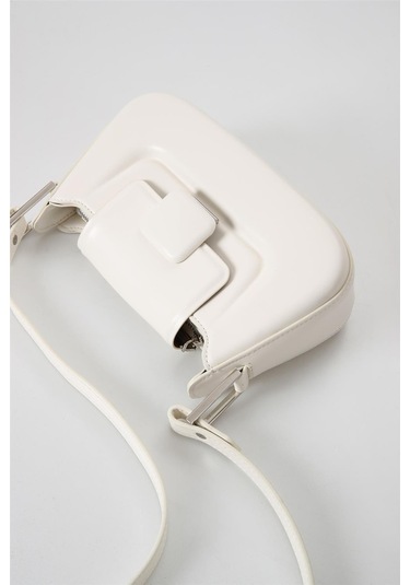 Ççs 17559 Kadın Omuz Askılı El Çantası-beyaz Beyaz