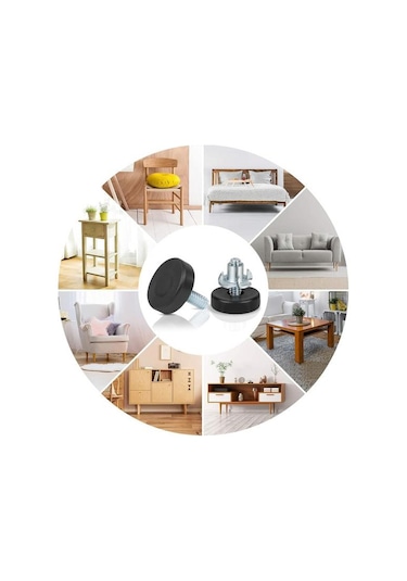 12 Adet Evrensel Mobilya Tesviye Ayakları T-somun İle Güçlü Yük Taşıyan İplik Ayarlanabilir Dengeleyiciler Dolap Sandalye Masa Ayakları