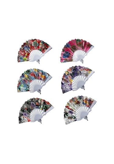 Yelpaze Şık Doğal Serinletici 877-7 Yaldızlı Yelpaze X 2 Adet