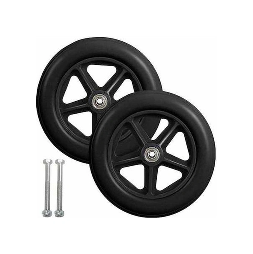 Fastbuy 8 İnç Gri Siyah Sandalye Tekerlekleri, 2 Adet Yedek, Kaymaz Pvc, 190mm, Sandalye Ve Yürüteç İçin -