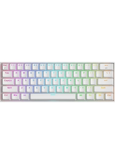 Redragon K530w Draconıc Pro Q Tr 60% Kompakt Kablosuz-bluetooth 2.4g Swıtch Mekanik Klavye Beyaz